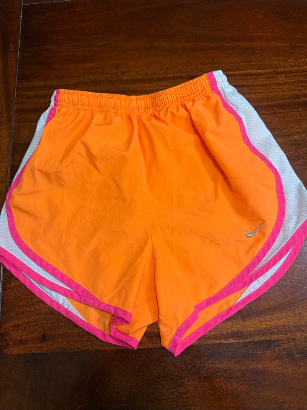 Nike Women's Orange Shorts with Pink Trim